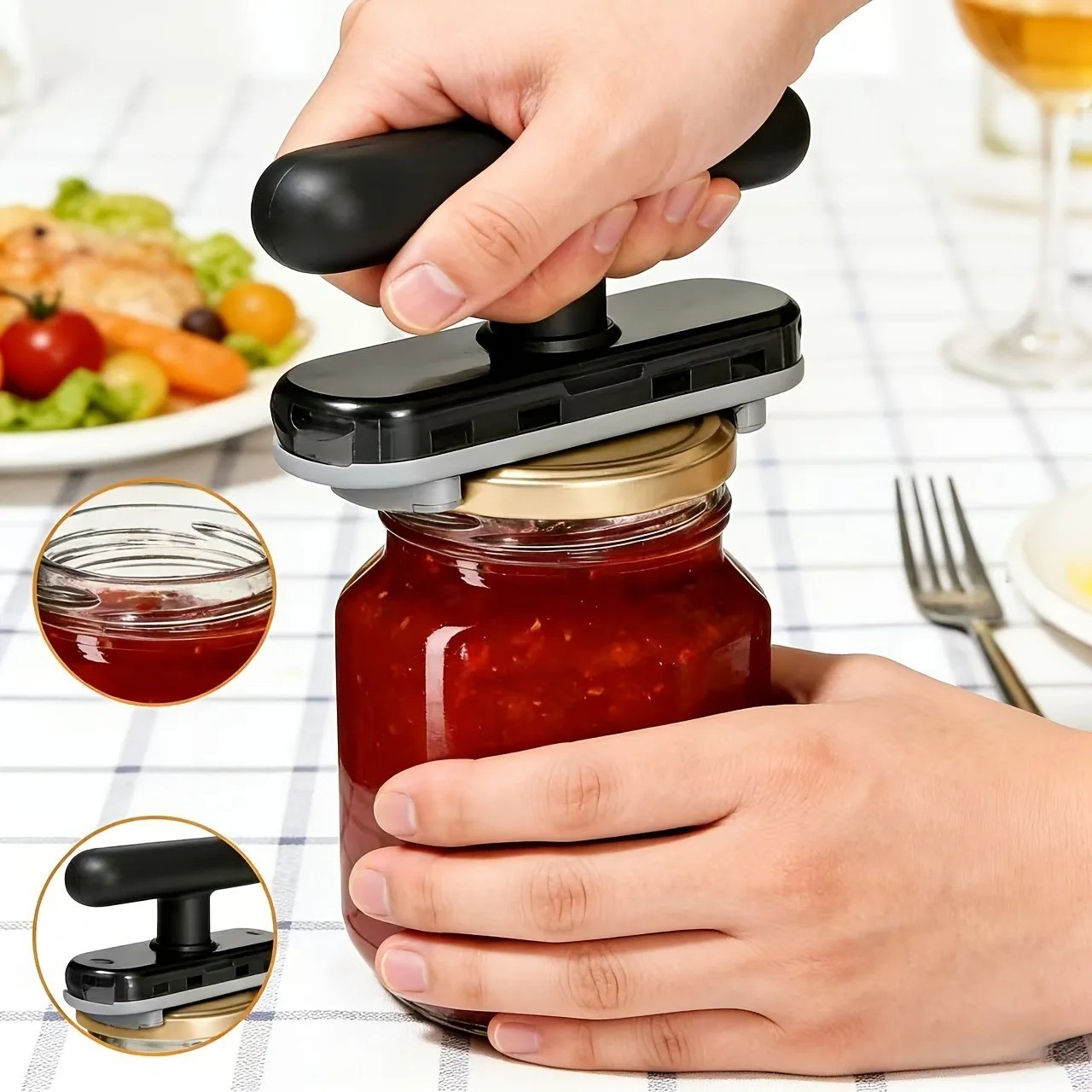 Easy Grip Jar Opener, Non‑Slip Lid Remover for Tight Lids, Seniors, Ergonomic