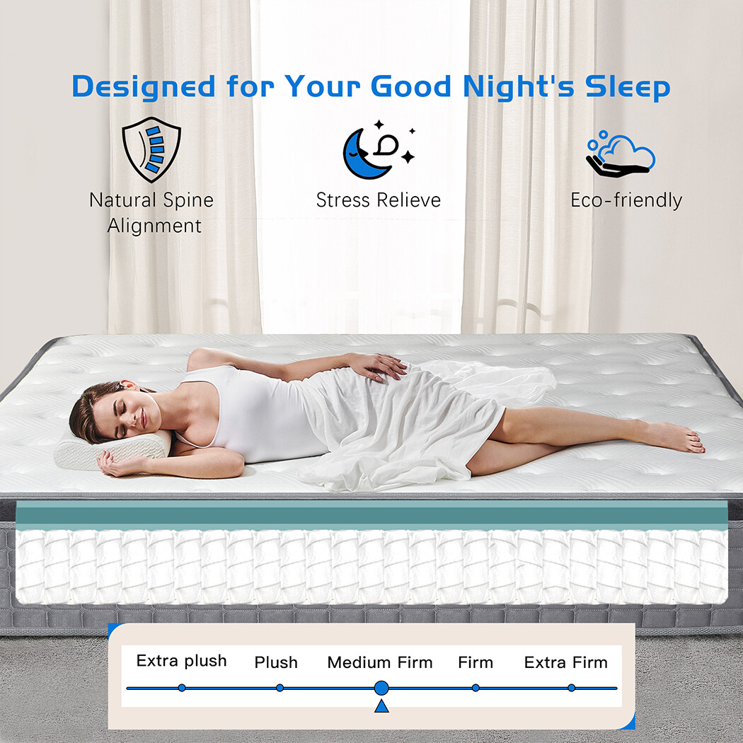 12″/14″ Twin Full Queen King Size Mattress Hybrid Foam Pocket Coils Bed In a Box