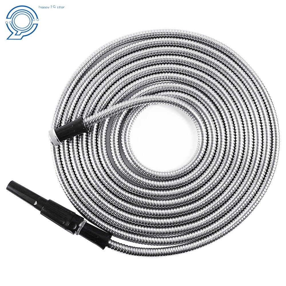 Flexible Lightweigh Stainless Steel Metal Garden Water Hose Pipe 100 Feet
