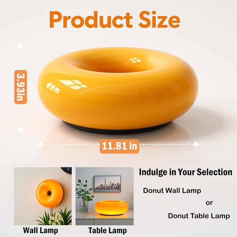 Donut Lamp, Rechargeable Suitable for Bedside/Desk/Wall, Aesthetic Decor & Gift