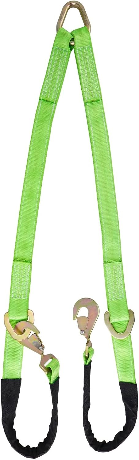 V-Bridle Strap, 5200LBS, Snap Hooks, Axle Strap for Towing