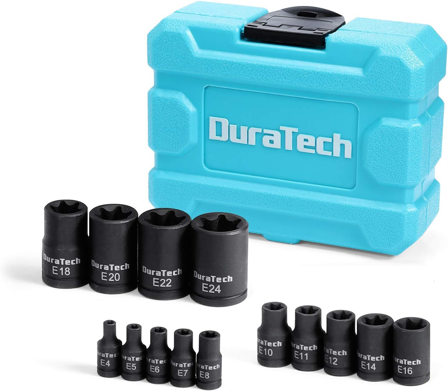 14-Piece External Star Impact Socket Set with Storage Case, E4 to E24,