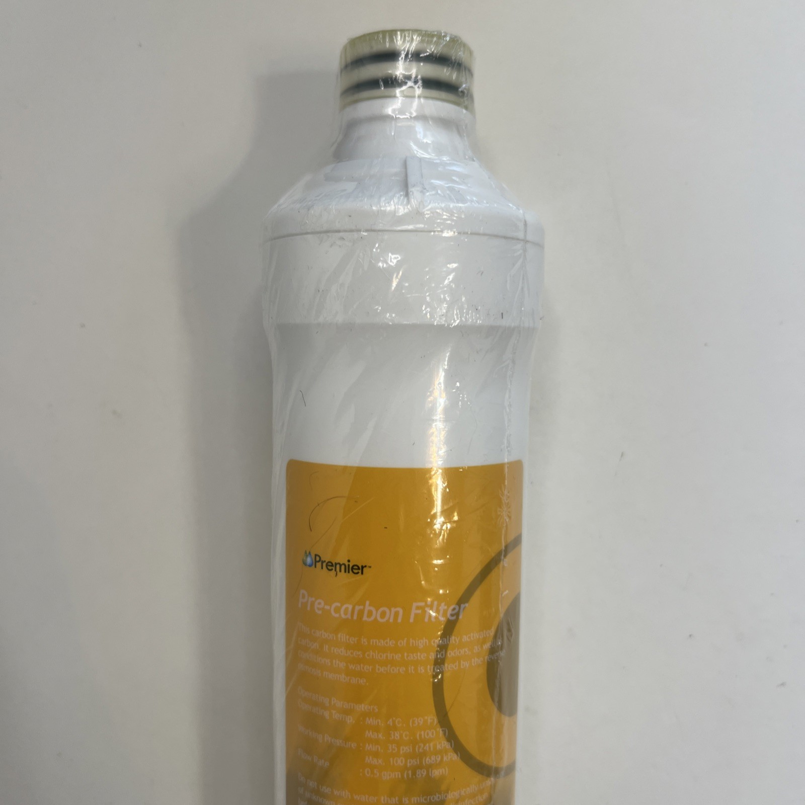 Watts Premier 105351 RO Pure Carbon Pre-Filter, Yellow