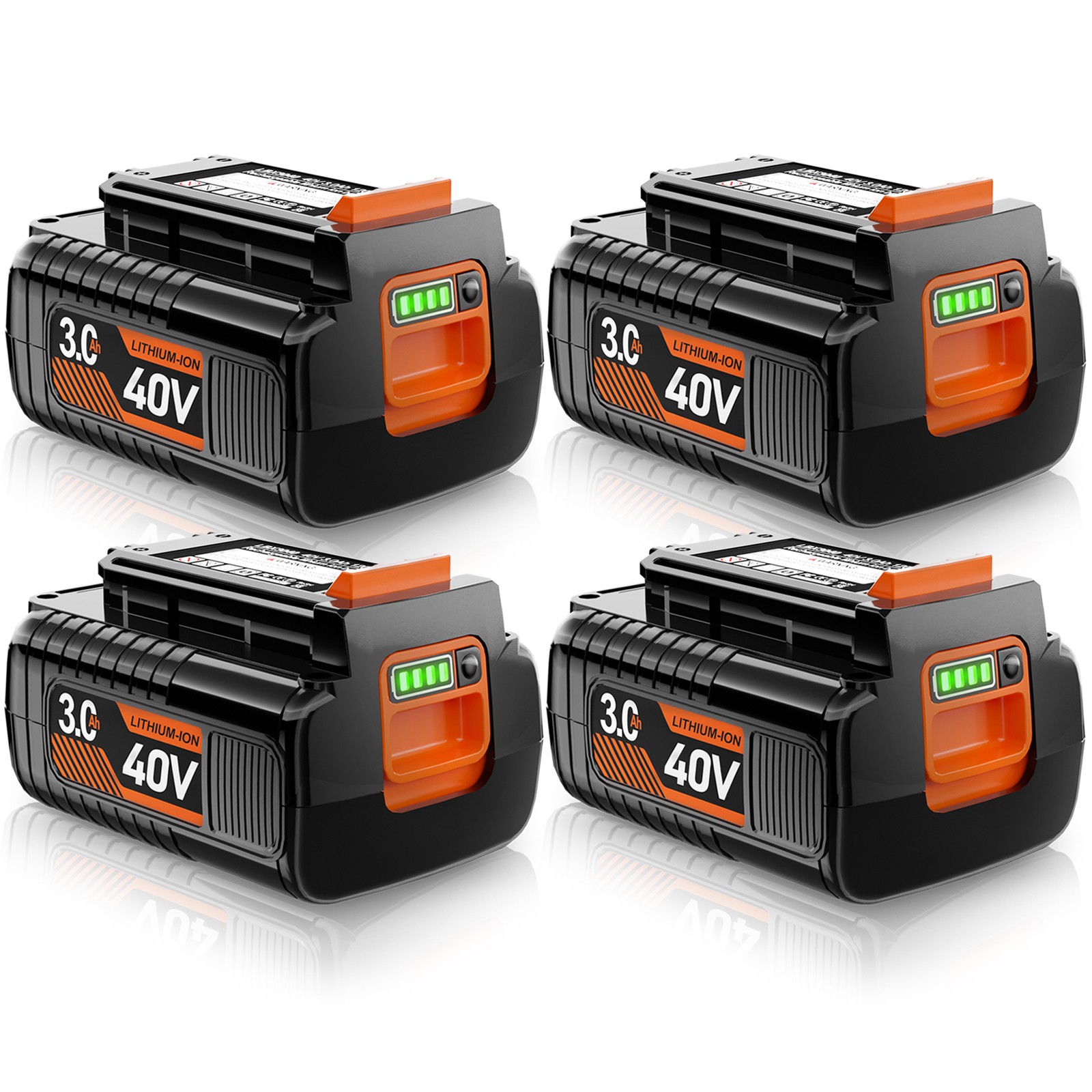 4 Pack 3.0Ah LBX2040 for Black and Decker 40V Lithium Battery LBXR36 LBX1540