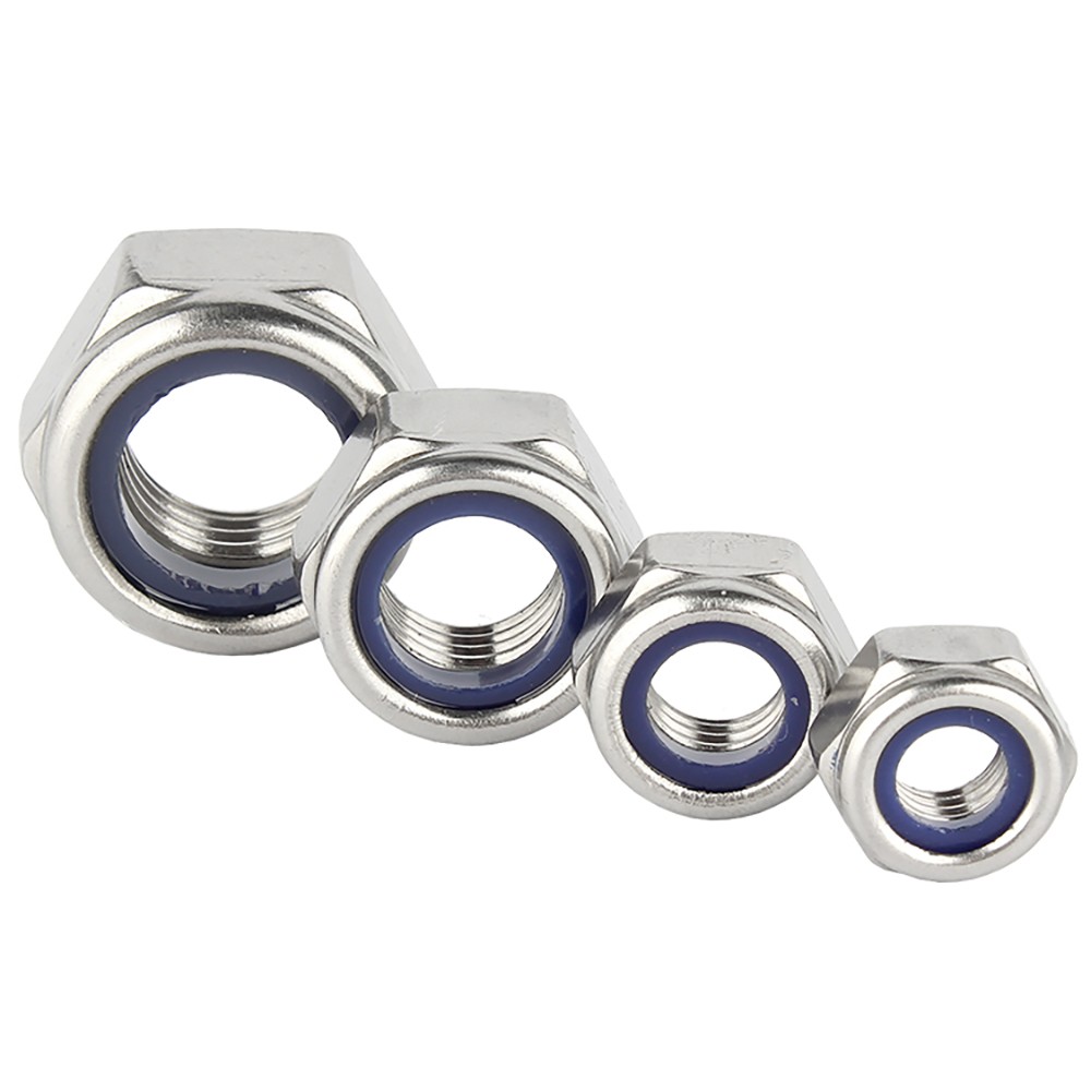 UNC Stainless Steel Nylon Insert Hex Lock Nuts Nylock 4,6,8,10,1/4,5/16,3/8,1/2″