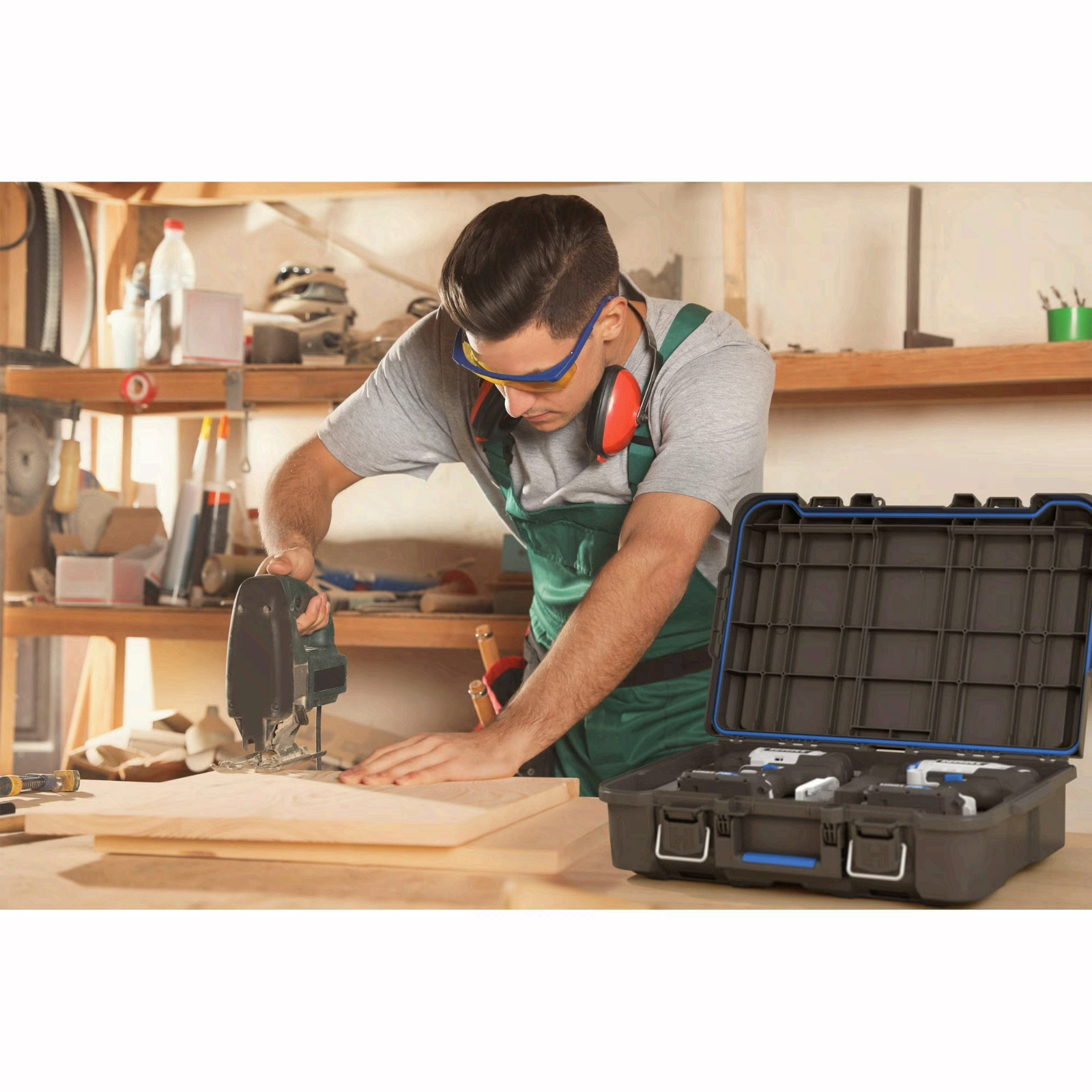 HART Stack Tool Box w/ Organizer & Dividers 3-Pack Modular Storage