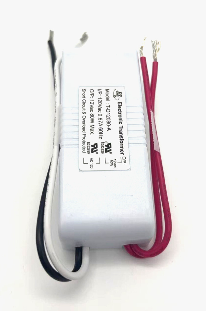 Anchorn ES 80W, UL Electronic Transformer 120V To 12V 3.4″L x 1.3″W x 0.6″H