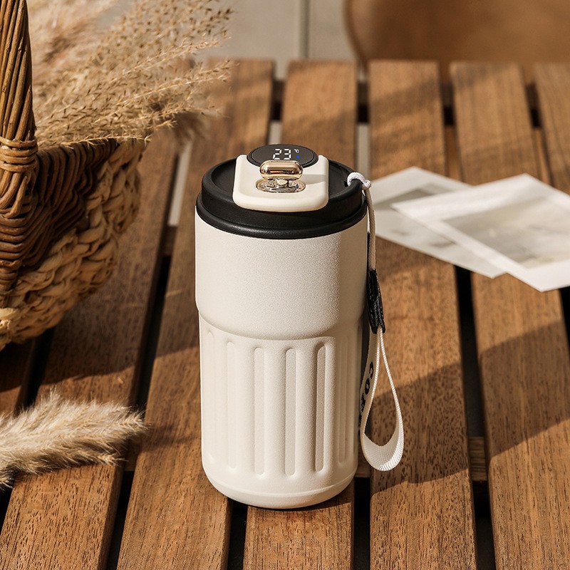 Smart Digital Thermal Bottle Portable Coffee Mug Stainless Steel Water Bottle In