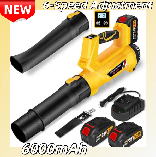 21V Cordless Leaf Blower,6-Speed Adjustment & LCD Display 650CFM/280MPH Velocity