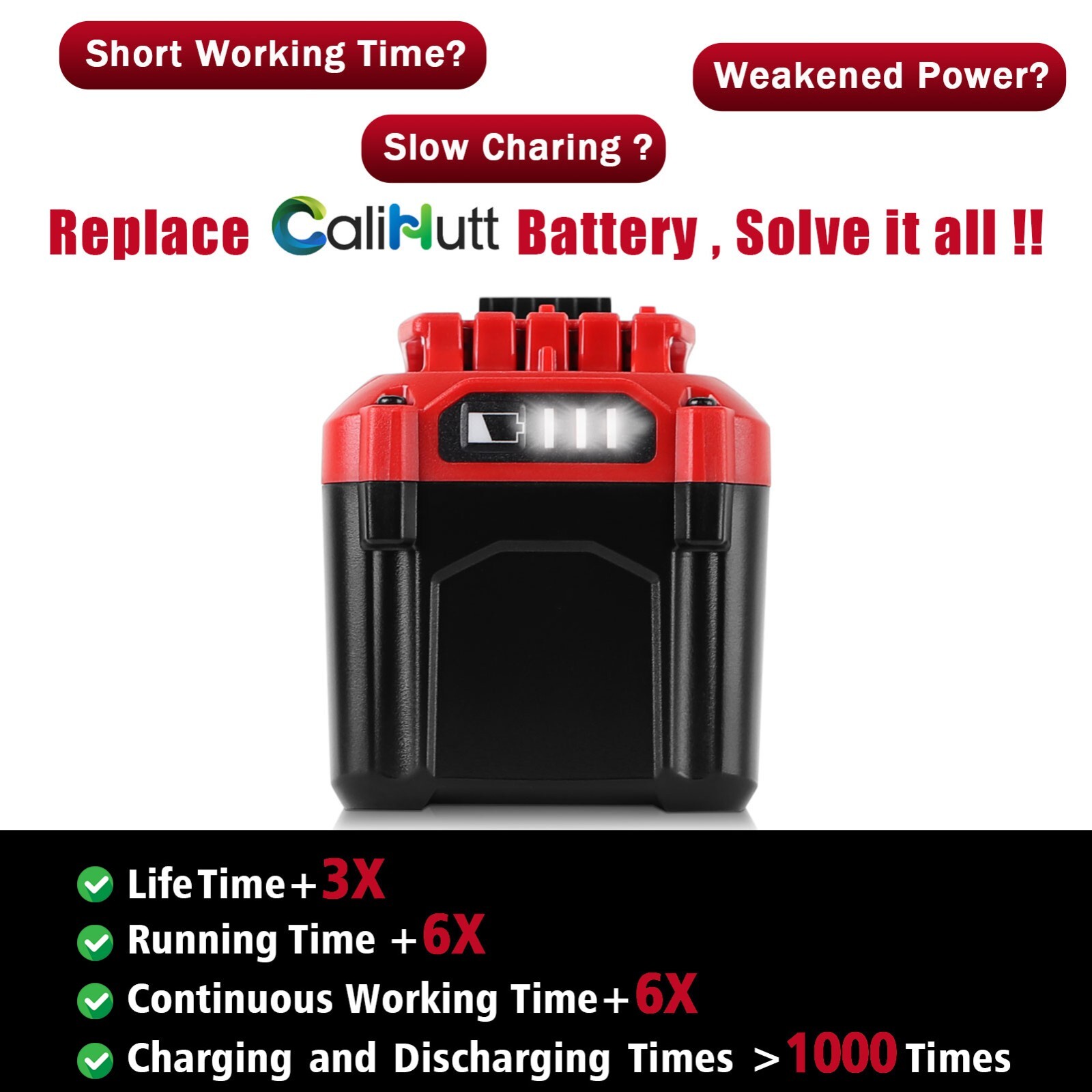 9 Ah High Capacity Lithium Ion Battery For Craftsman 20V CMCB204 CMCB205 CMCB206