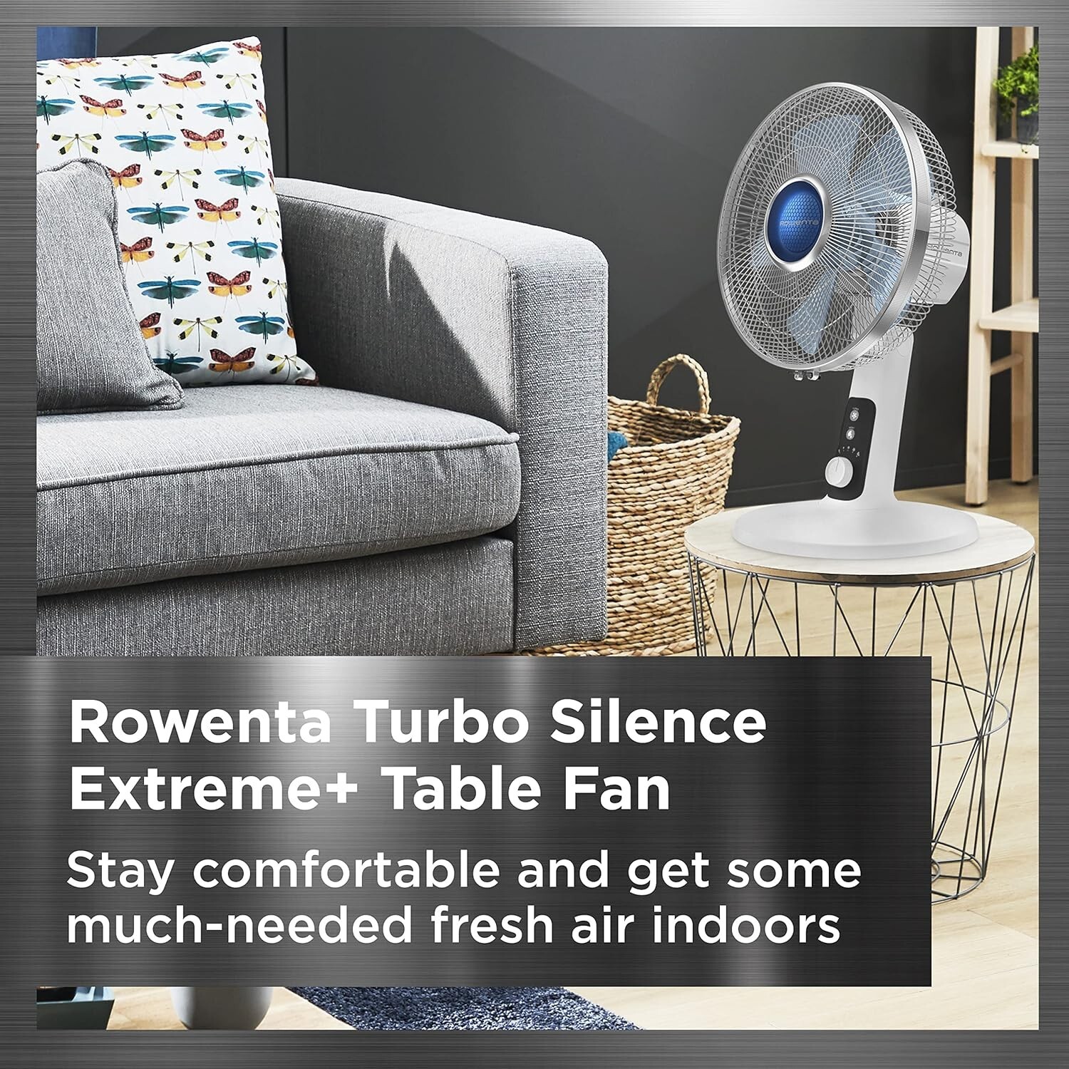 Rowenta Turbo Silence Table Fan 12 In. Ultra Quiet Oscillating Fan VU2730 White