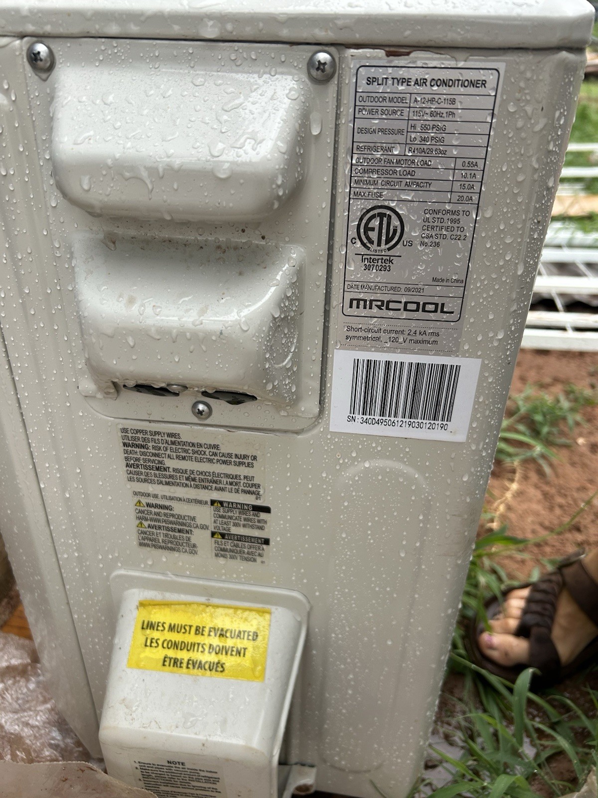 MRCOOL Split System Outdoor Condenser Unit 115V R410A 1-Zone Gray