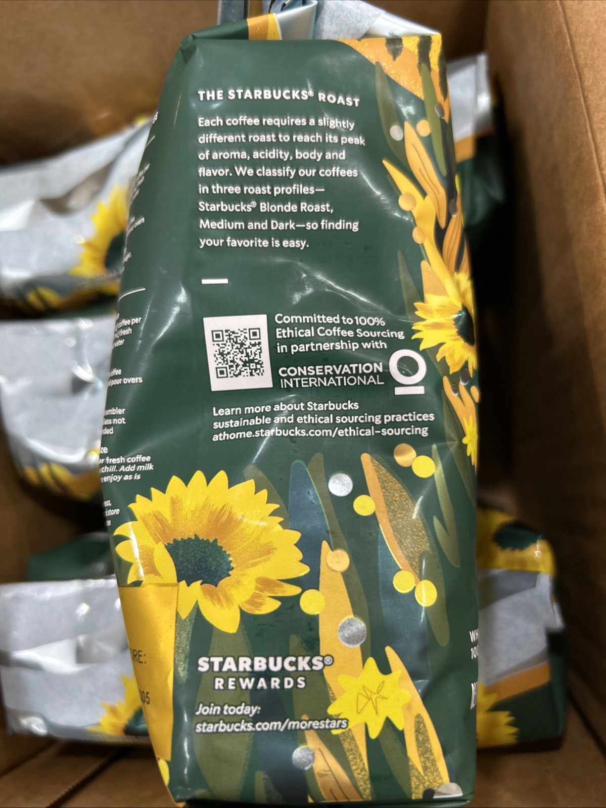 6 x Starbucks Sunsera Blend Light Roast Whole Bean Coffee 12oz each.