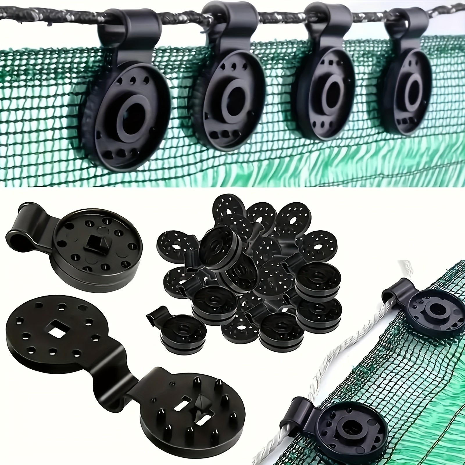 100PCS Black Plastic Net Clips – For Shade Cloth & Garden Netting Fixing