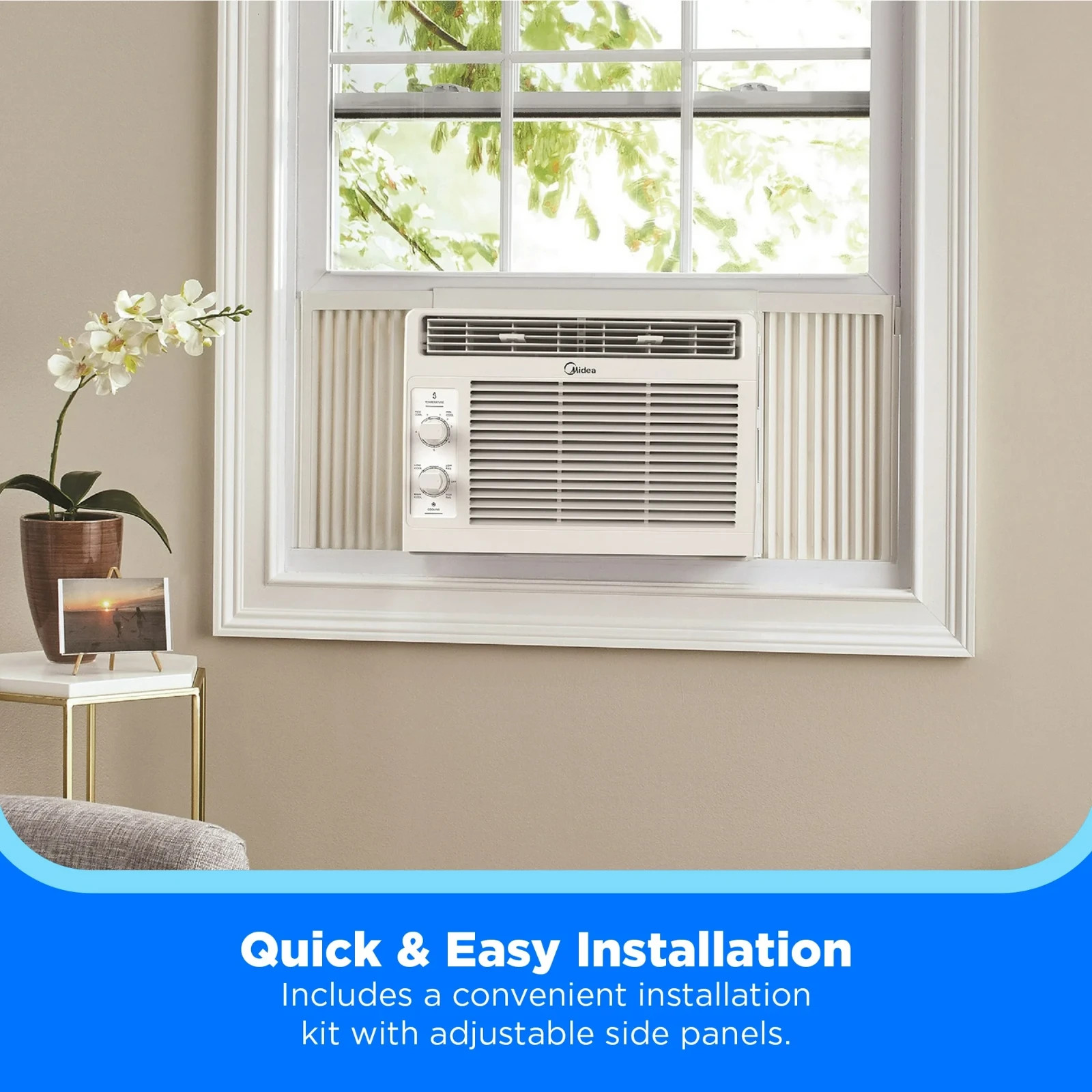 Midea 5,000 BTU Room Window Air Conditioner Mechanical Control AC White New
