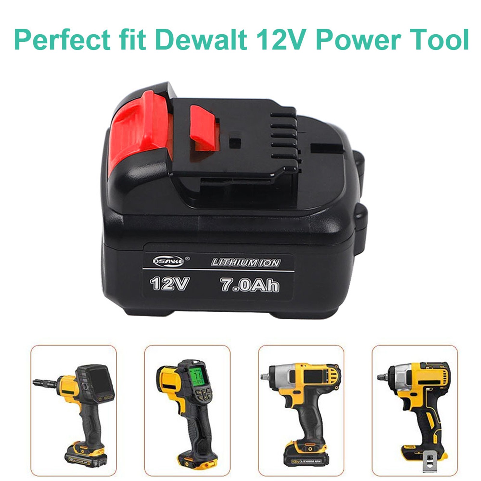 12v 7.0Ah Lithium Ion Battery For Dewalt 12 Volt Max DCB127 DCB120 DCB121 DCB101