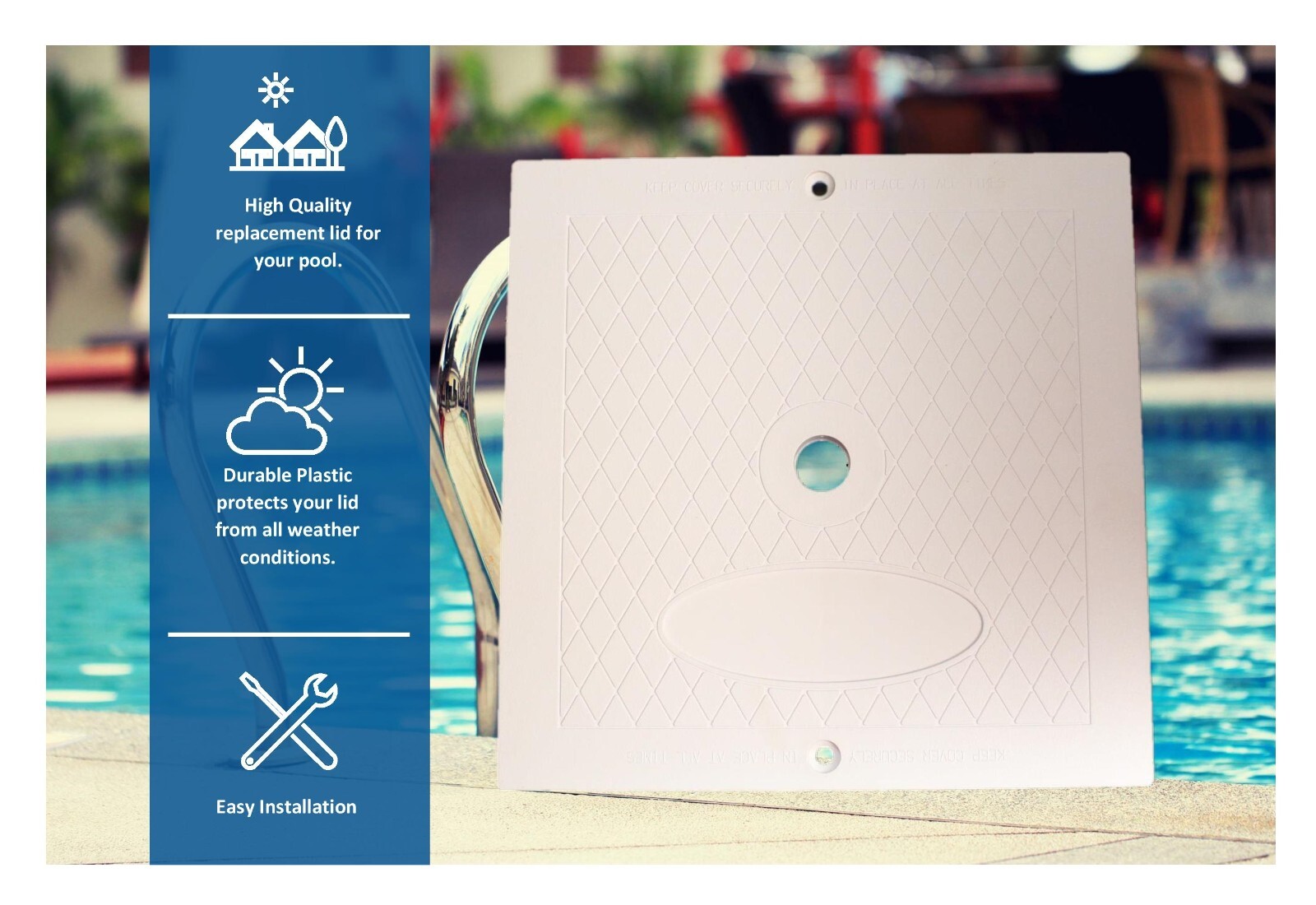 Hayward Square 10″ Plastic Pool Skimmer Deck Lid SP1082E SPX1082E Aftermarket