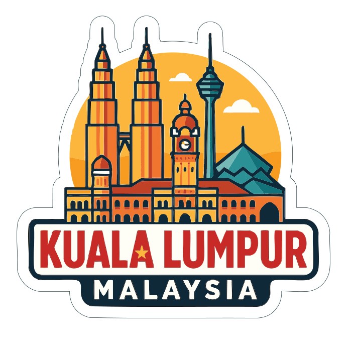 Kuala Lumpur Malaysia Sticker Decal Vinyl Die-Cut City Skyline Landmark Design