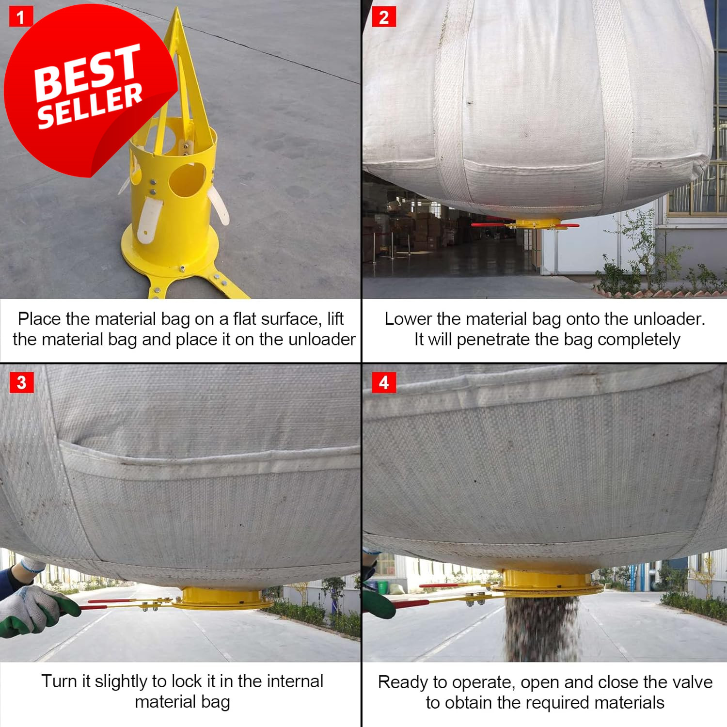 Big Bag Dispenser Bulk Bag Unloader Heavy Duty Feed Grain Fertilizer Black – US