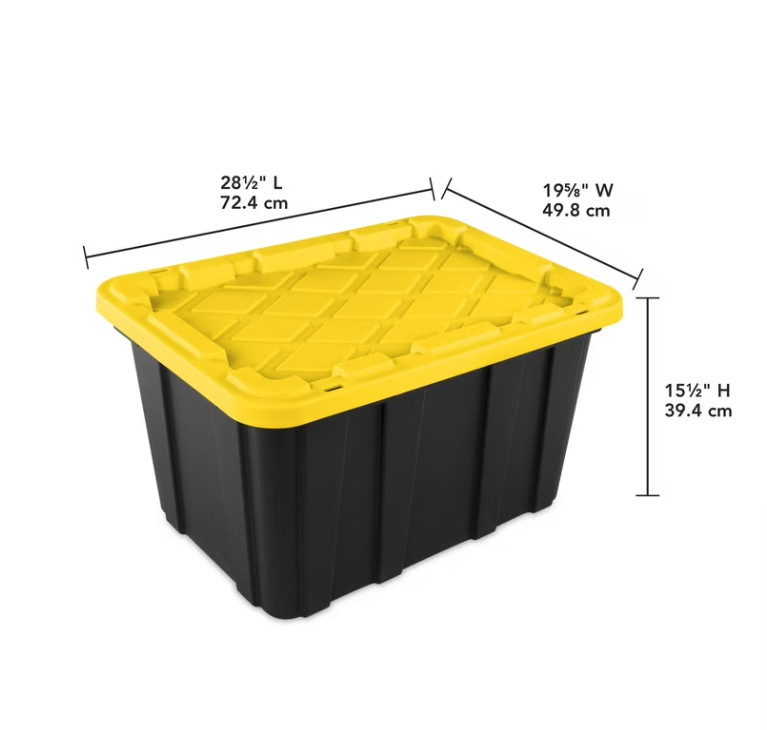 6 Pack Sterilite 27 Gallon Large Plastic Storage Tote with Snap-On Lid