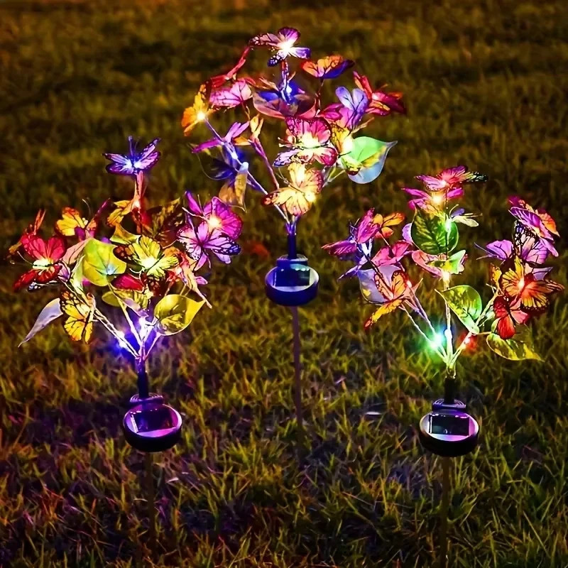 Butterfly Solar Stake Lights Outdoor Garden landscape Lamp Decor Waterproof