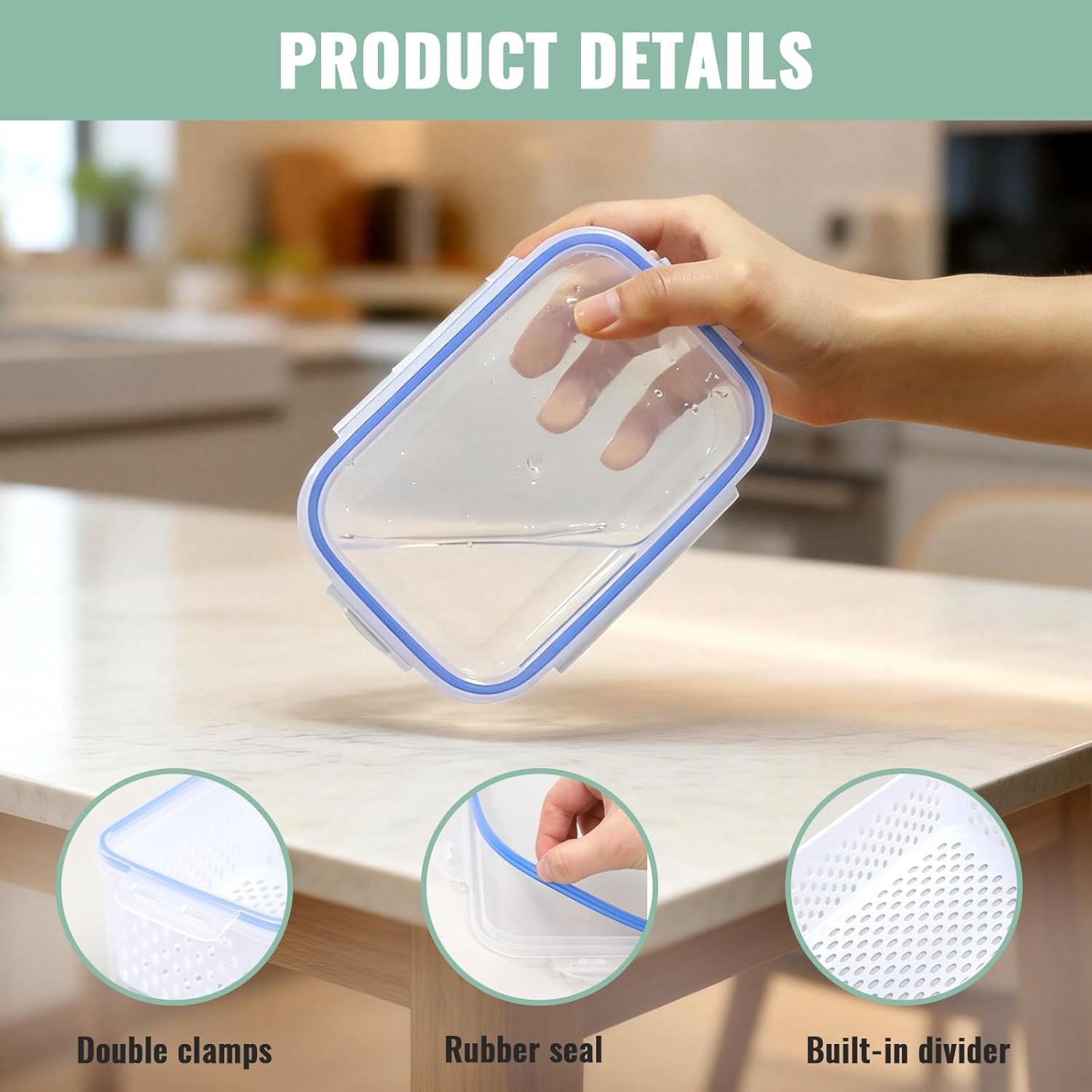 3 PCS Fruit Storage Containers for Fridge Food Berry Storage Container Set with