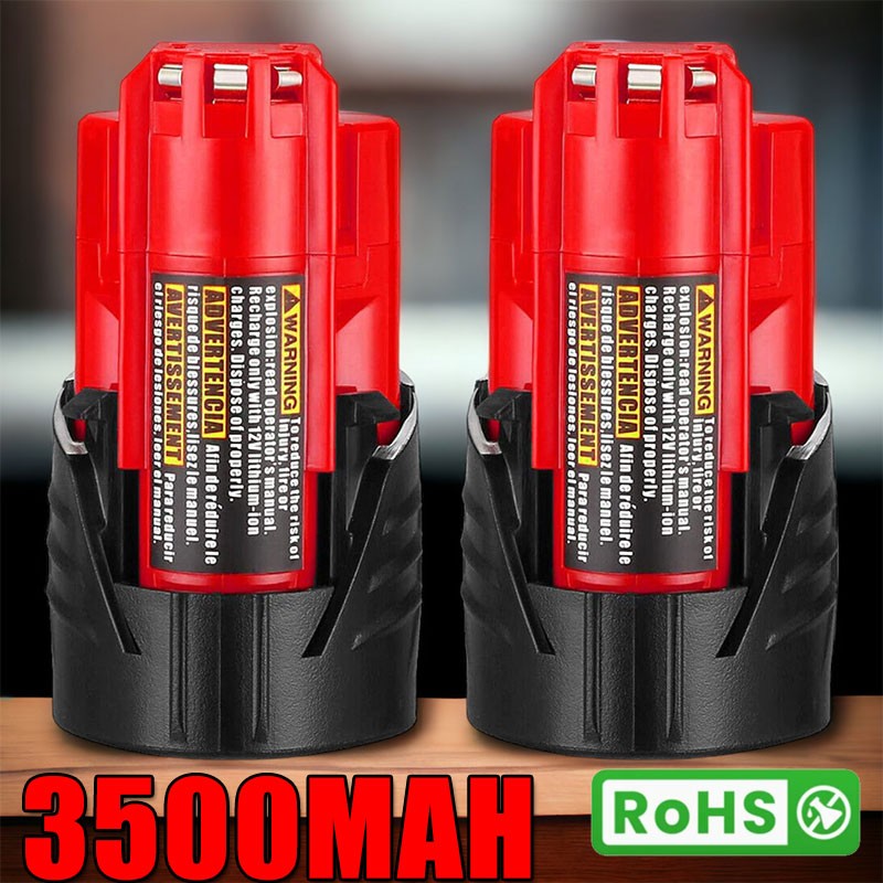 2Pack For MILWAUKEE For M12 12V Capacity Lithium Battery 48-11-2402 48-11-2460