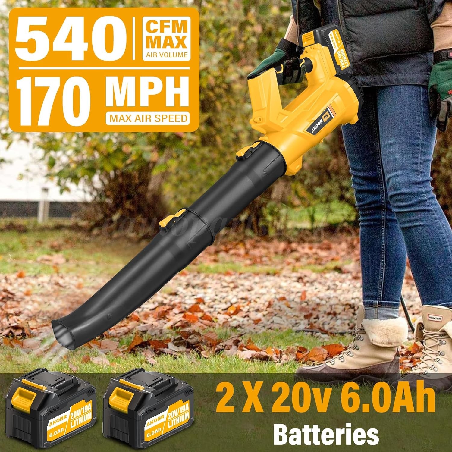 21V Cordless Leaf Blower,6-Speed Adjustment & LCD Display 650CFM/280MPH Velocity