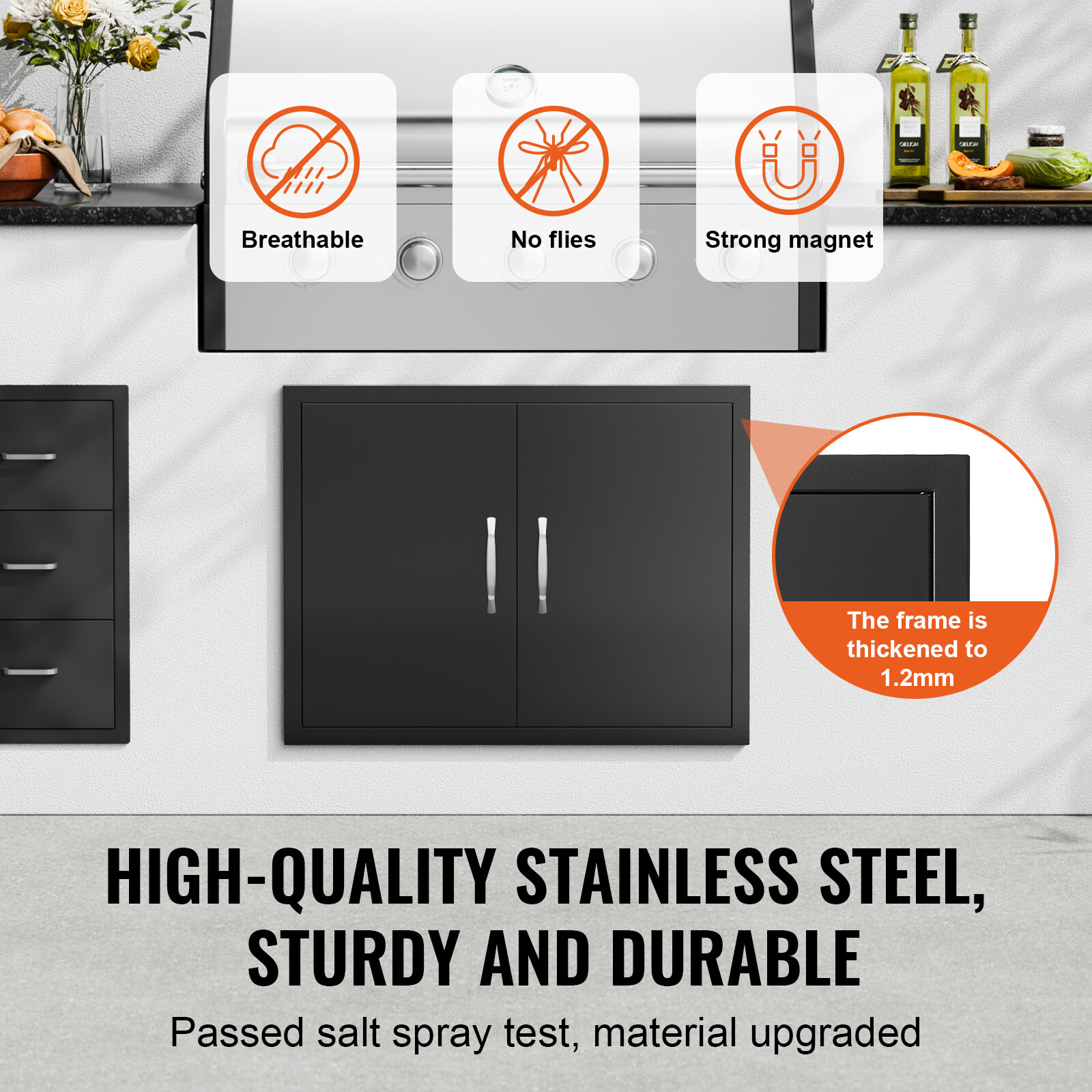 VEVOR 31×24 Inch BBQ Island Access Door Outdoor Kitchen Door Cold Plate