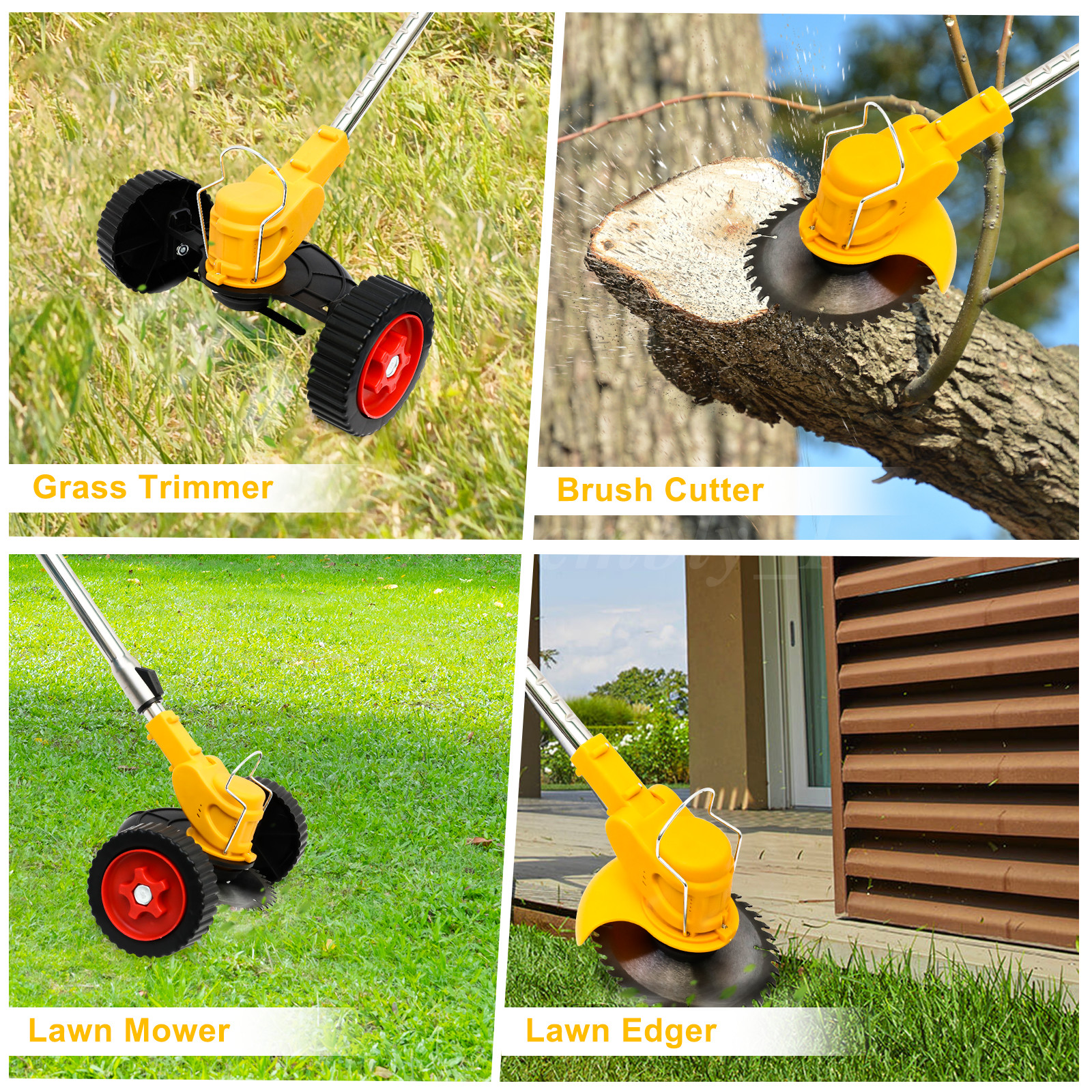 Electric Cordless Grass String Trimmer Lawn Edger Weed Wacker Cutter + 2 Battery