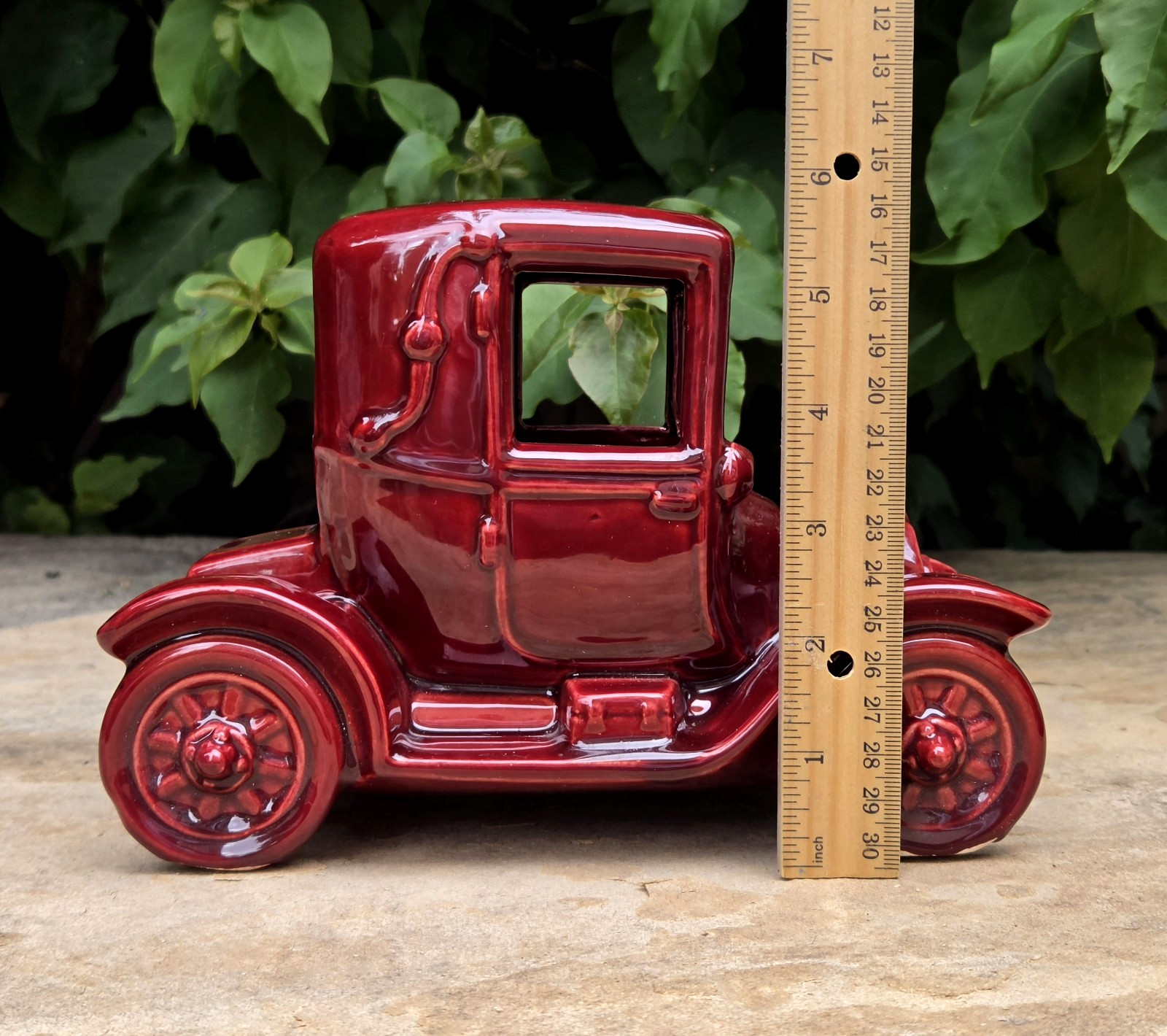 Metlox Poppytrail Pottery Figurine Planter Flower Herb Burgundy Red Patio Garden