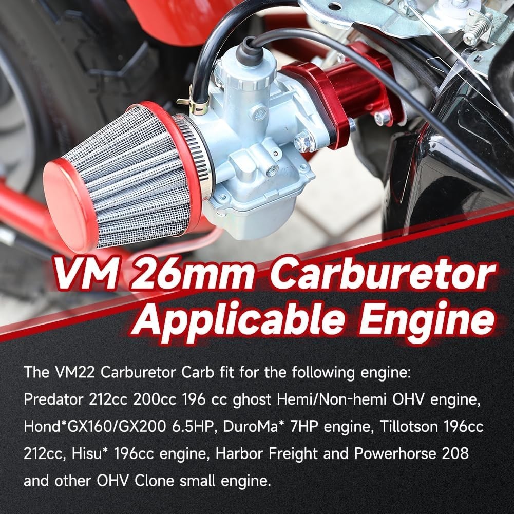 26mm Carburetor Assembly for Go-Kart & Mini Bike Engines – All-Inclusive