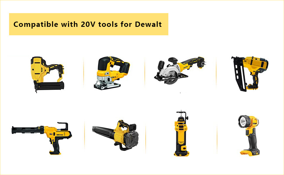 20V 3.0Ah DCB203 Battery For Dewalt DCB200 DCB201 DCB204 DCB206 DCB207 2 Pack