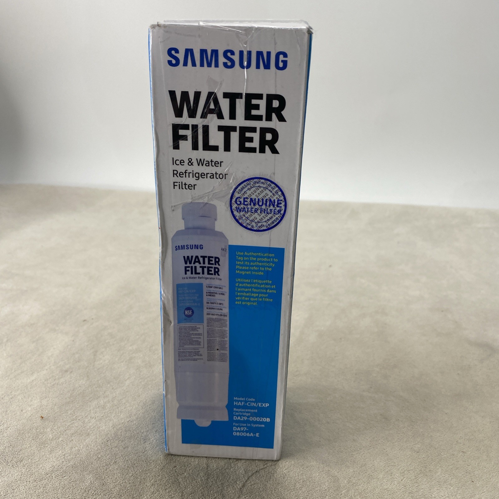 Samsung DA29-00020B HAF-CIN/EXP Refrigerator Ice & Water Filter Genuine Carbon