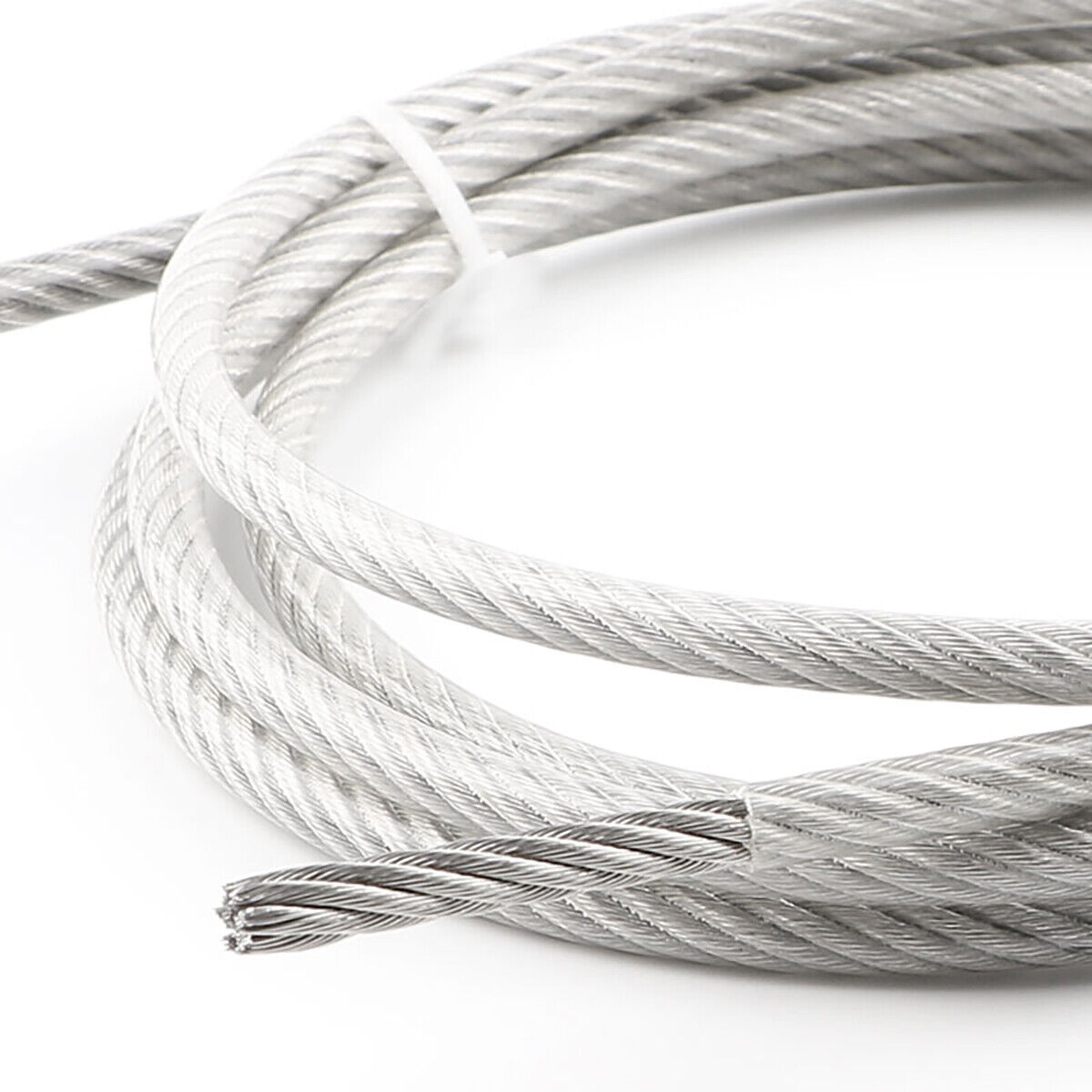 Clear Coated Steel Wire Rope Cable 0.38 mm To 12 mm PVC Plastic Coated Rigging