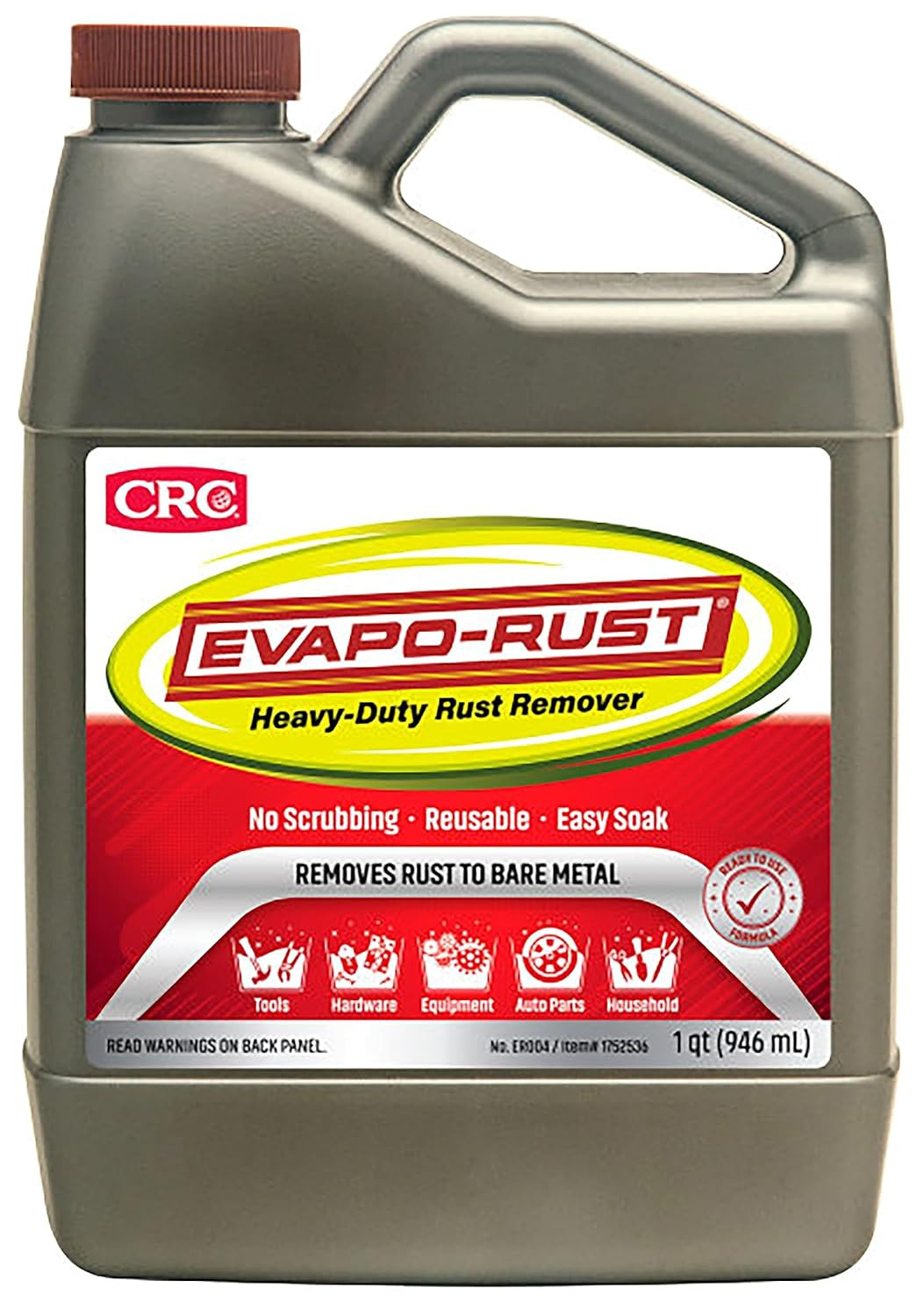 CRC Evapo-Rust Heavy-Duty Rust Remover 32oz Reusable Non-Corrosive Metal Soak