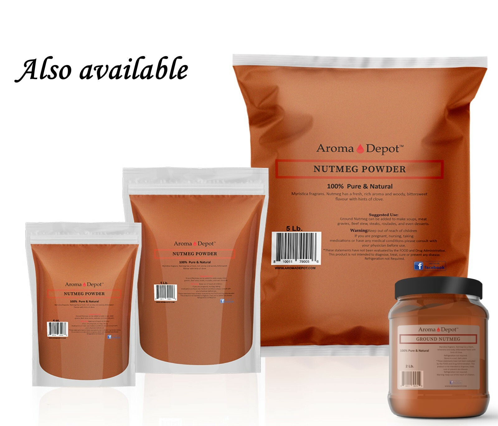 Nutmeg Powder 100% Pure Natural Ground Spice Myristicaceae Nuez Moscada