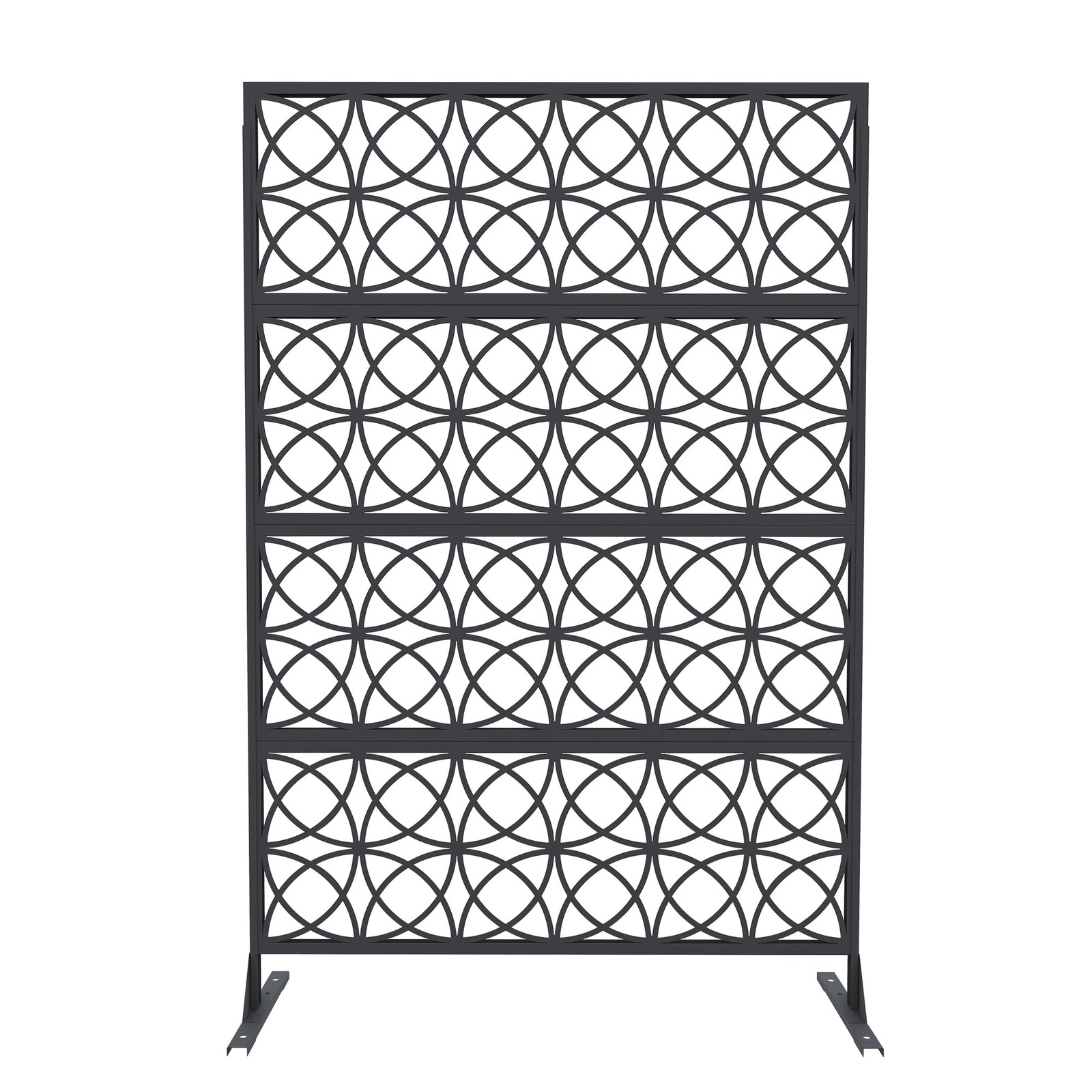 Decorative Outdoor Metal Privacy Screen 46×71″ Freestanding Divider with Stand