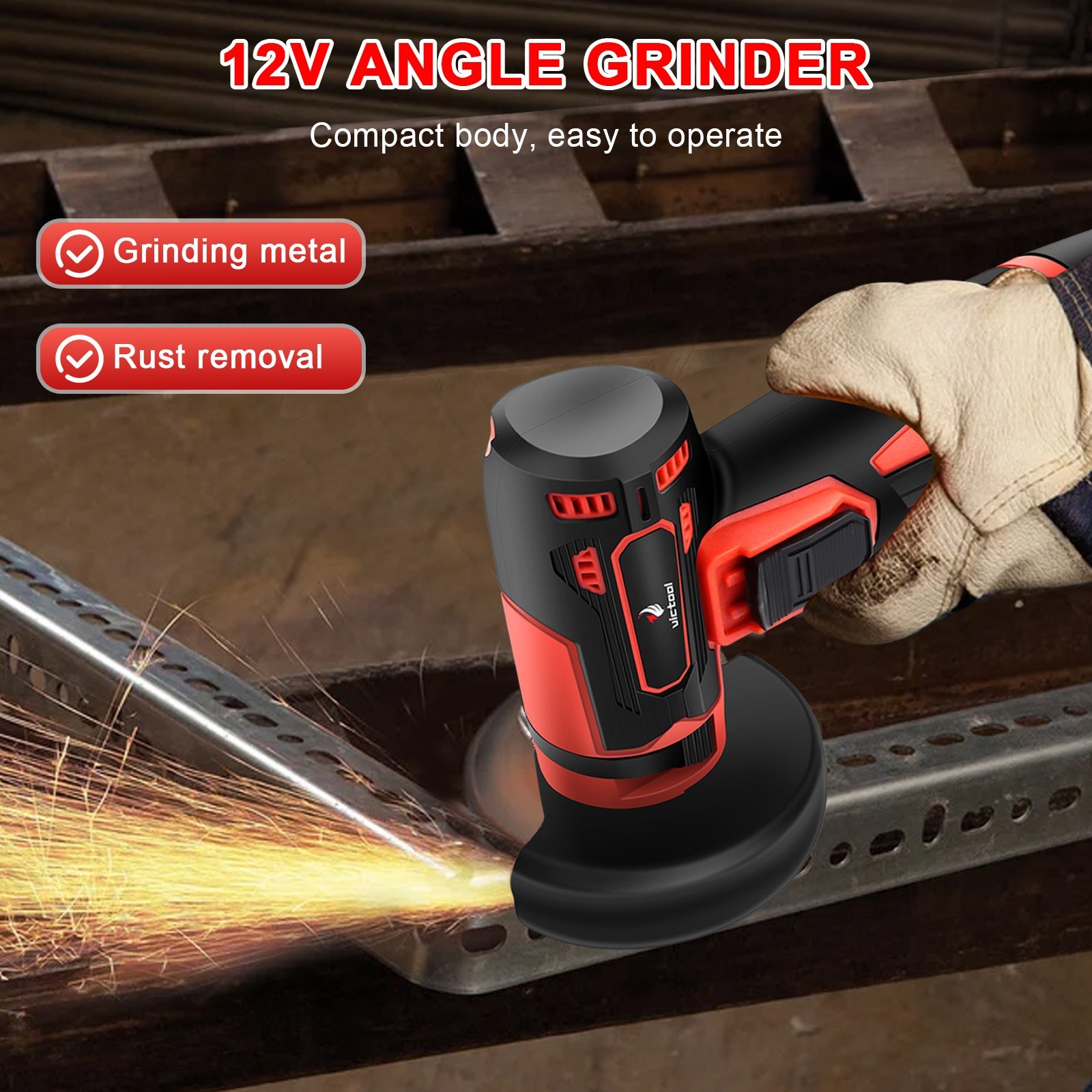12V Mini Cordless Angle Grinder 3 Inch Handheld Electric Polishing Tool + Bat