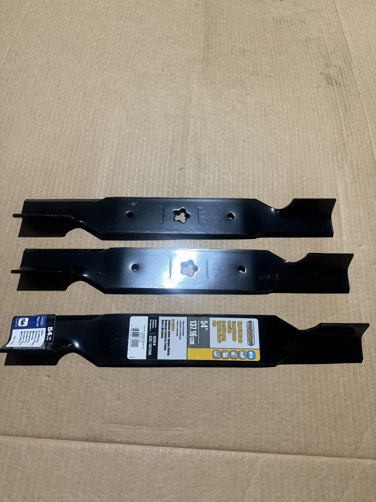 OEM HUSQVARNA 54″ LAWN MOWER DECK BLADES 187254 187256 FITS CRAFTSMAN POULAN