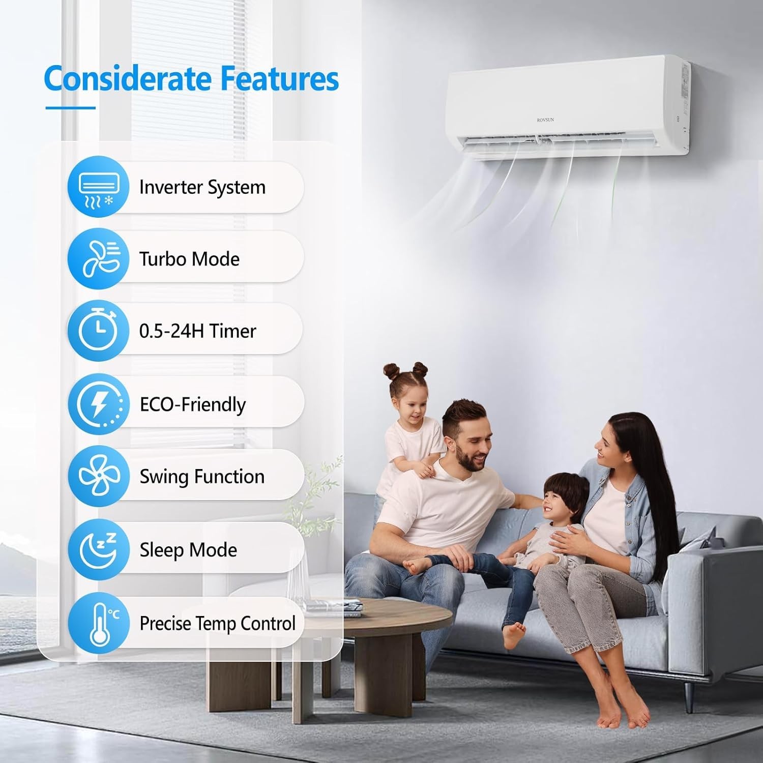 18000 BTU Mini Split Air Conditioner Indoor Unit Only, 230V Ductless Wall Mou…