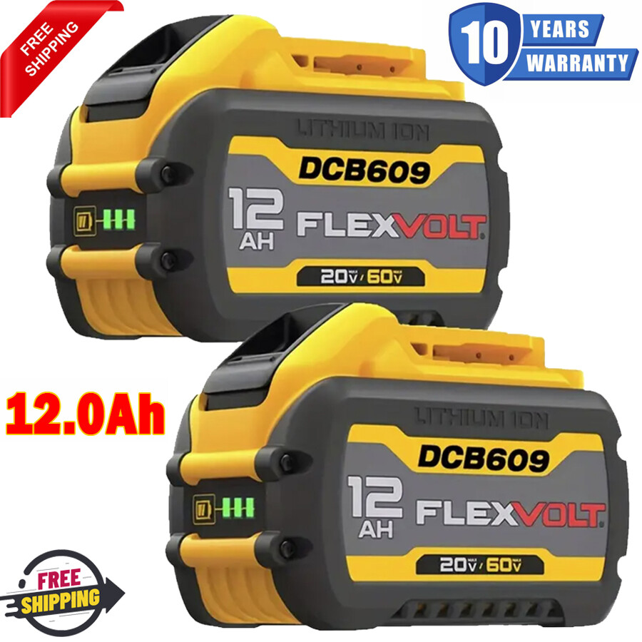 12.0Ah For DEWALT FLEXVOLT DCB609 20V/60V MAX Lithium-lon Battery DCB606 DCB612