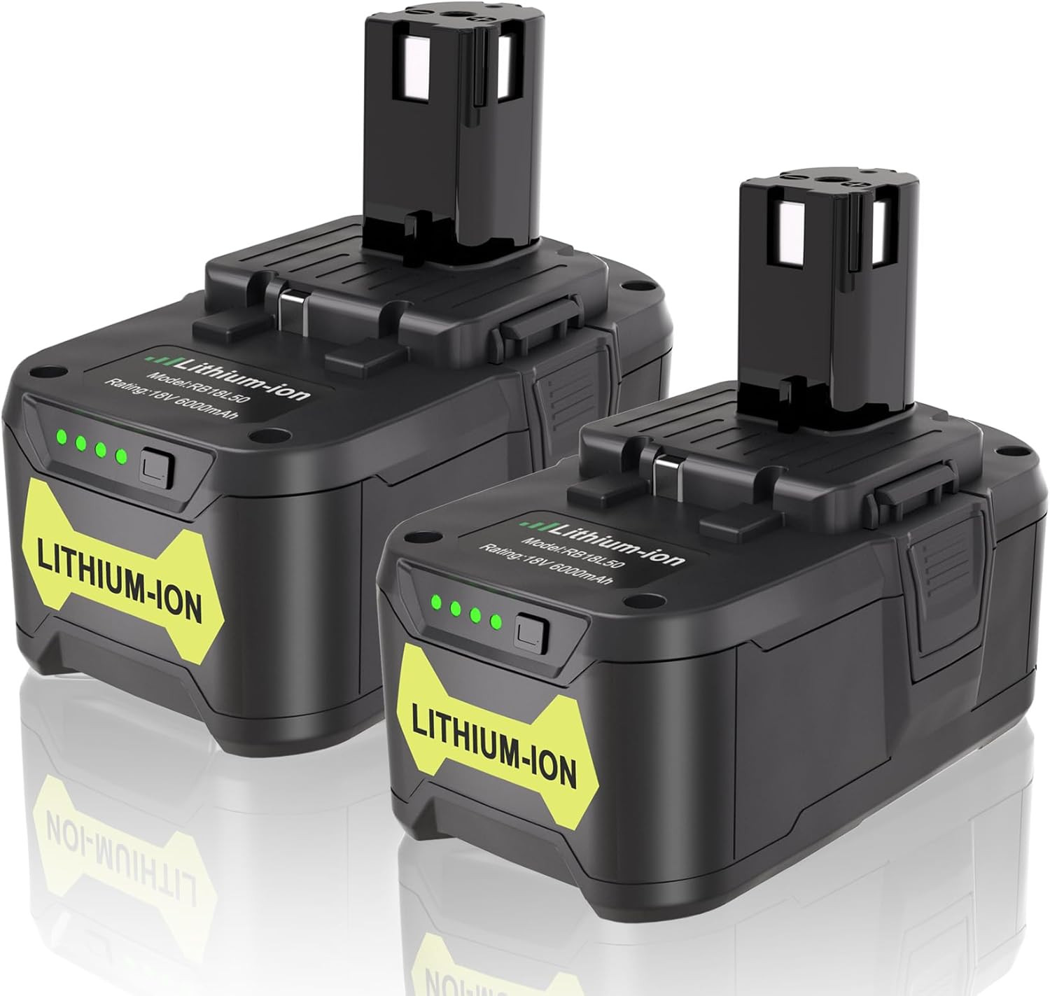 2 Pack 6.0Ah 18V Battery for Ryobi ONE+ – P108 P197 P189 PBP005 225+ Tools