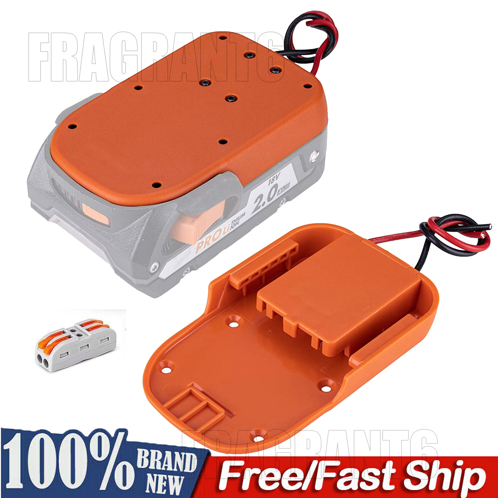 for Power Wheel Adapter for Ridgid for AEG 18V li-ion Battery Holder DIY 12AWG