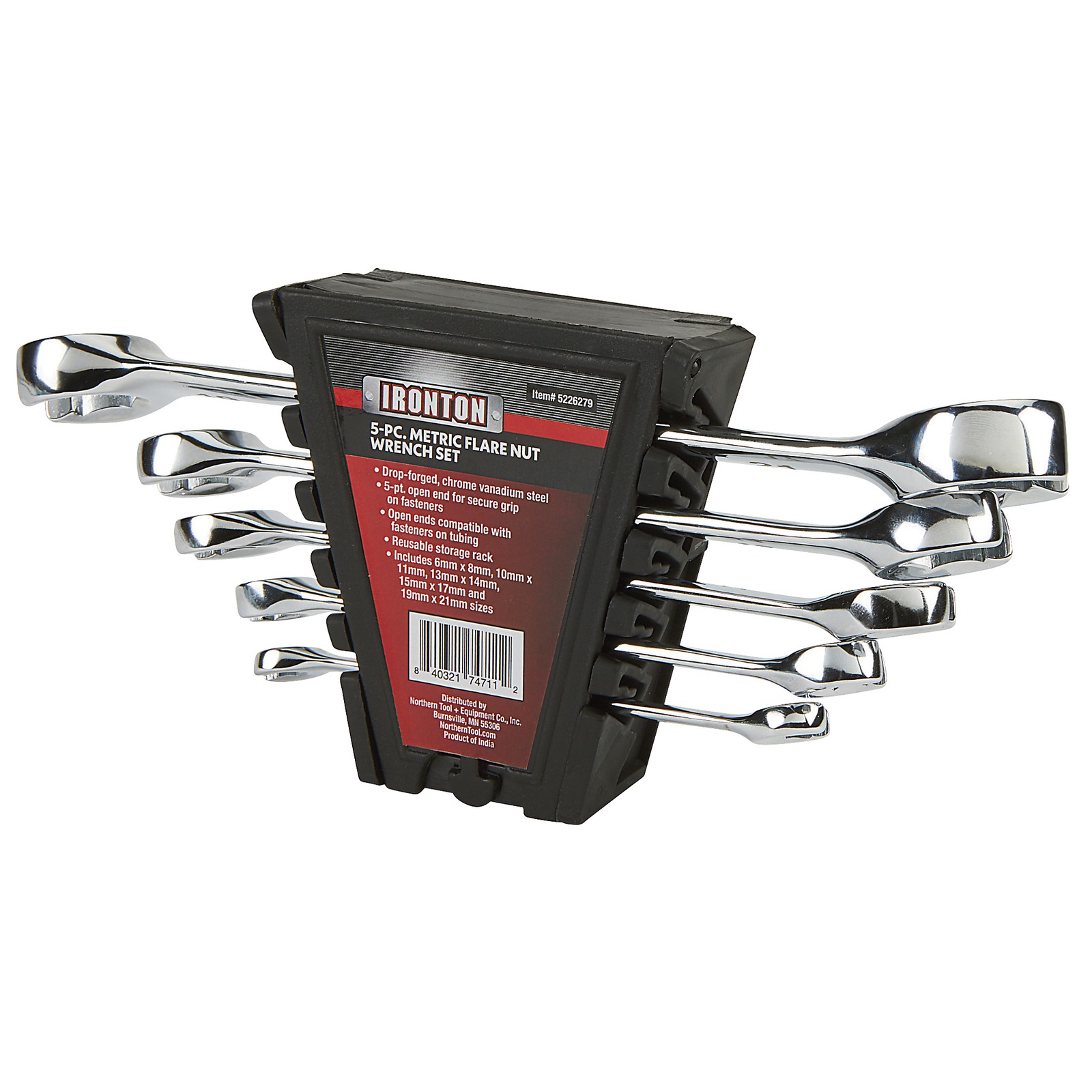 Ironton 5-Pc. Metric Flare Nut Wrench Set, Model# E-2104