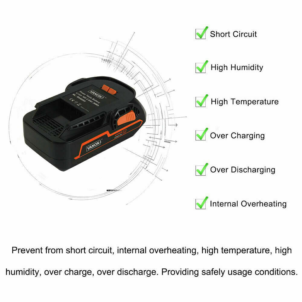 New 18 Volt Hyper Lithium Battery For Ridgid 18V R840087 R840085 Rigid 18V Tools