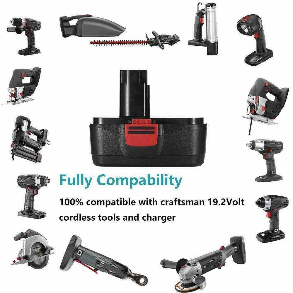 2Pack for Craftsman 19.2 Volt 11375 Battery C3 DieHard 130279005 11376 / Charger