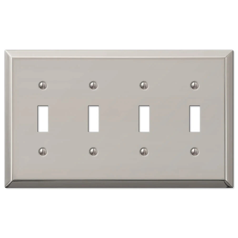 Electrical Switchplate Outlet Cover Century Brushed Nickel Single Double Triple
