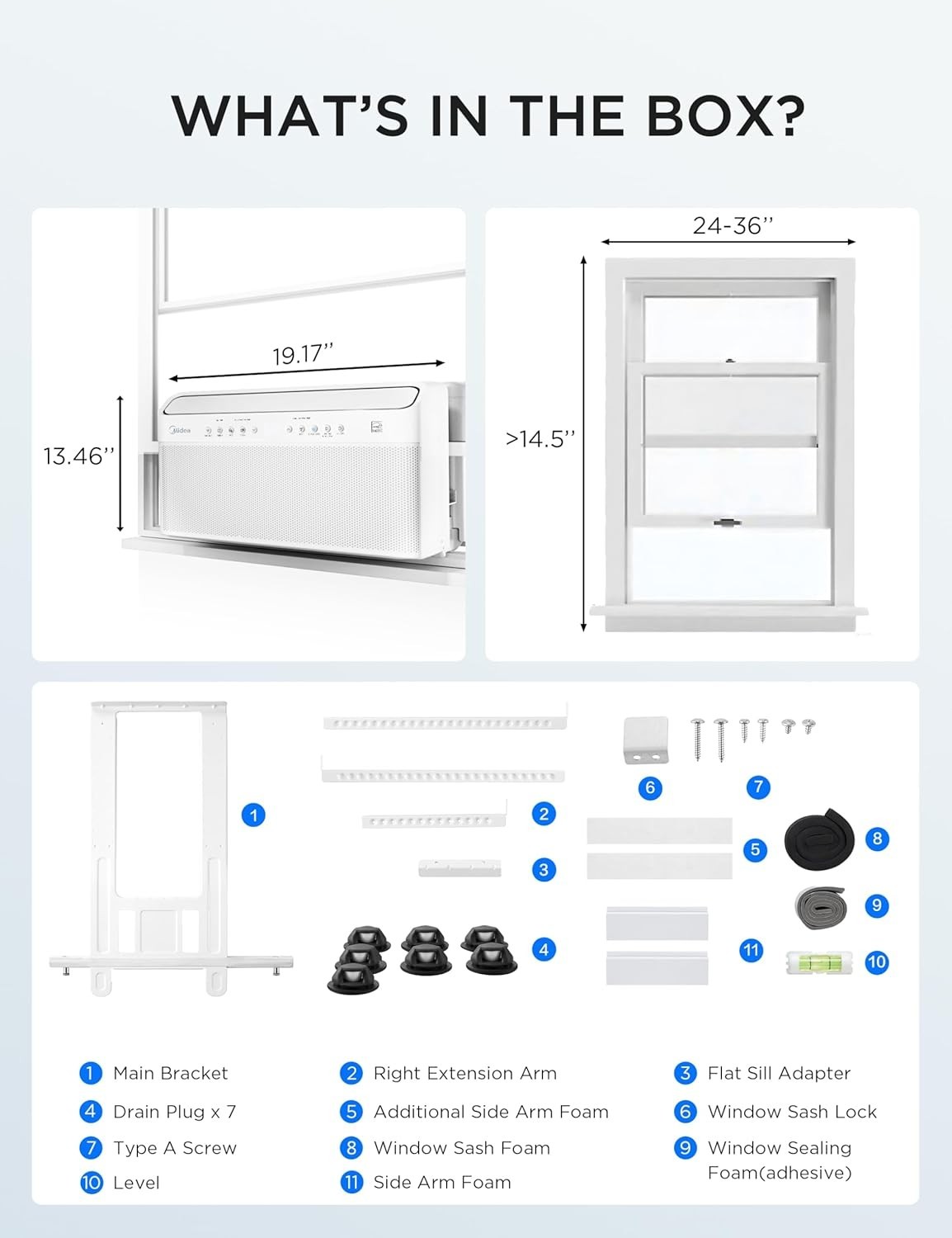Midea 8000 BTU U-Shaped Smart Inverter Window AC 350 Sq Ft Ultra Quiet 32dBA WiF