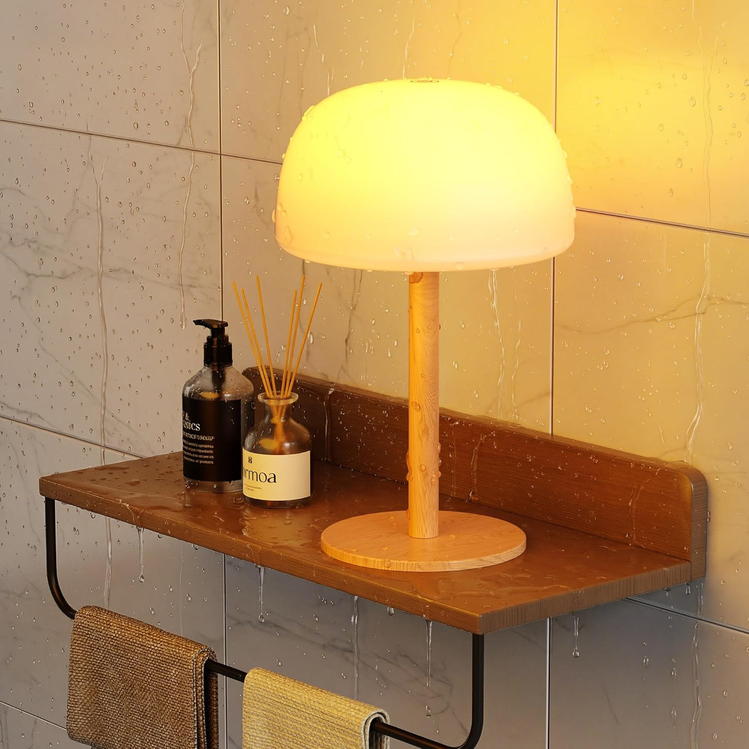 IP65 Shower Lamp Waterproof, 7500Mah Rechargeable Shower Lights for inside Showe